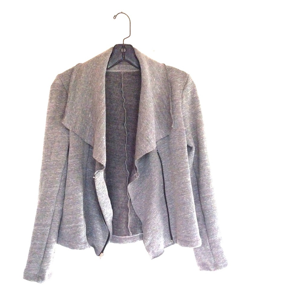 TWR Lightweight Grey Fleece Moto Jacket